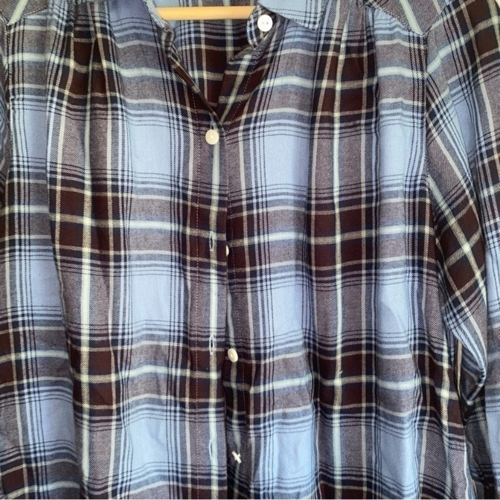 J. Jill Blue Plaid Button Down - Picture 2 of 6